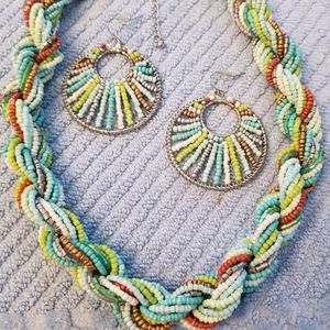 Beaded Necklace and earring set